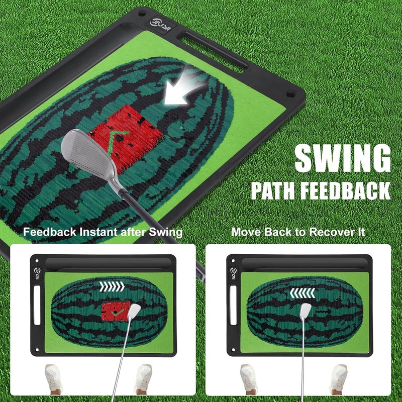 JIUYIBC Golf Mat Pro Premium Swing Training Mat for Analyzing Swing Path and Ball Impact, Replaceable Golf Practice Mats for Indoor Outdoor Hitting Training, Gifts for Men - Image 2